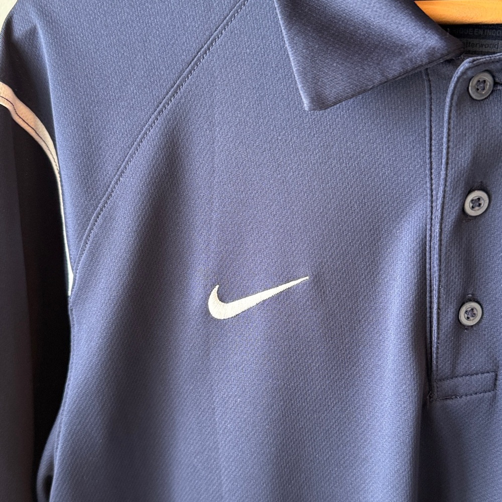 Nike Men’s Dri Fit Navy Blue and White Polo - Picture 3 of 7